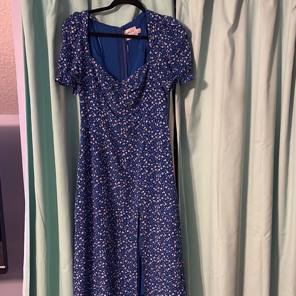 Floral Blue Midi Dress